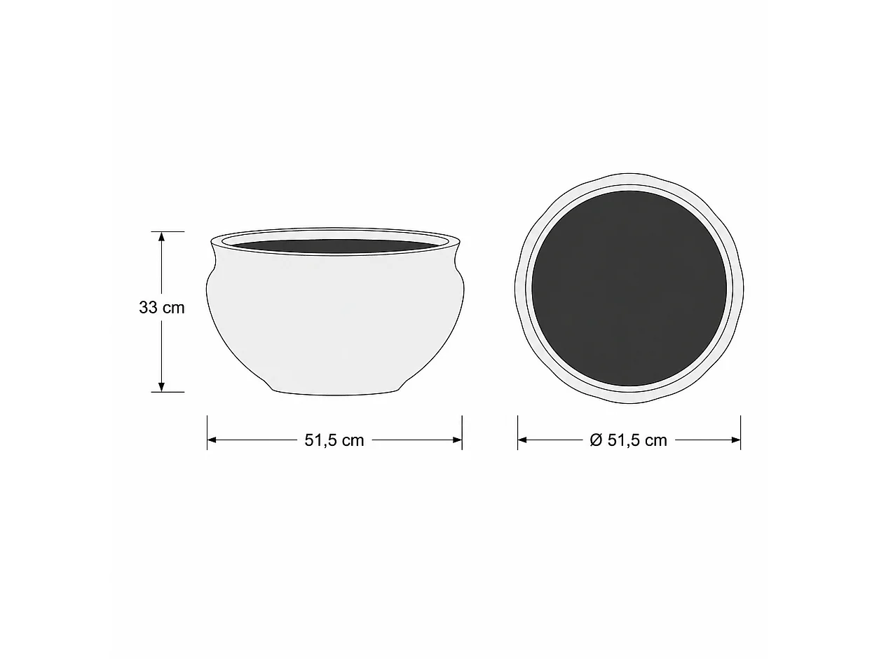 Tempo Style - Vaso Tondo Basso in Cemento Verde da Interno ed Esterno | Ciotola Grande Effetto Pietra per Giardino e Terrazzo | Ø 51,5 x 33 cm