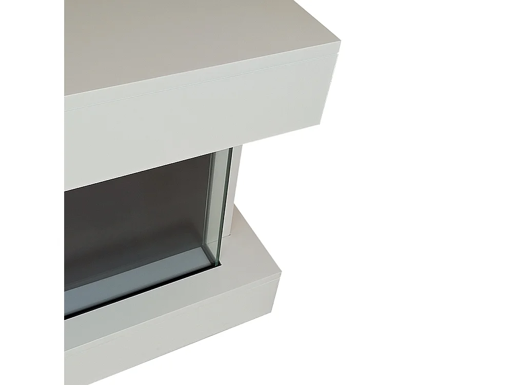 Tempo Style - Camino elettrico ALARO PLUS | Stufa ventilata a parete da incasso a basso consumo, con telecomando, timer, decorazioni (Bianco, 128cm)