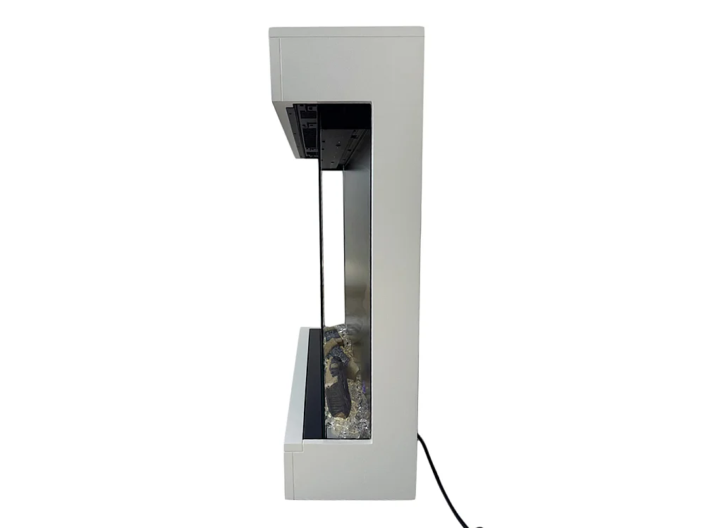 Tempo Style - Caminetto elettrico CALLIOPE Bianco con Cassa Bluetooth integrata | Effetto fuoco reale 750 - 1.500 W