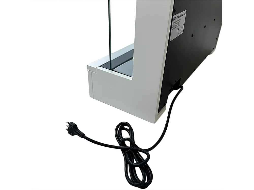 Tempo Style - Caminetto elettrico CALLIOPE Bianco con Cassa Bluetooth integrata | Effetto fuoco reale 750 - 1.500 W