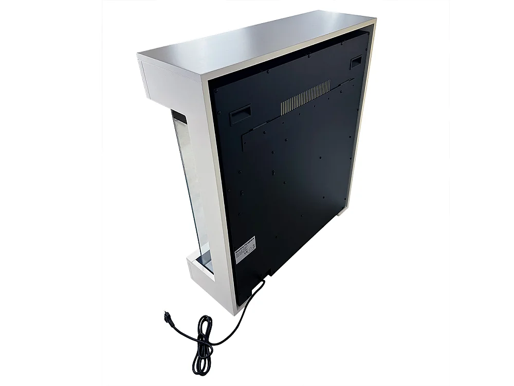 Tempo Style - Caminetto elettrico CALLIOPE Bianco con Cassa Bluetooth integrata | Effetto fuoco reale 750 - 1.500 W