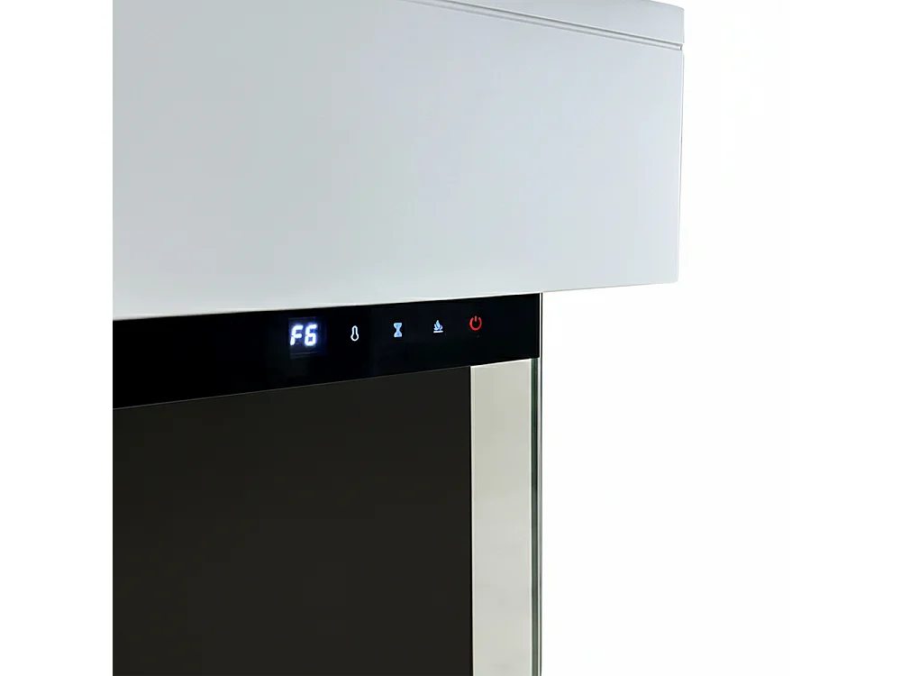 Tempo Style - Caminetto elettrico CALLIOPE Bianco con Cassa Bluetooth integrata | Effetto fuoco reale 750 - 1.500 W