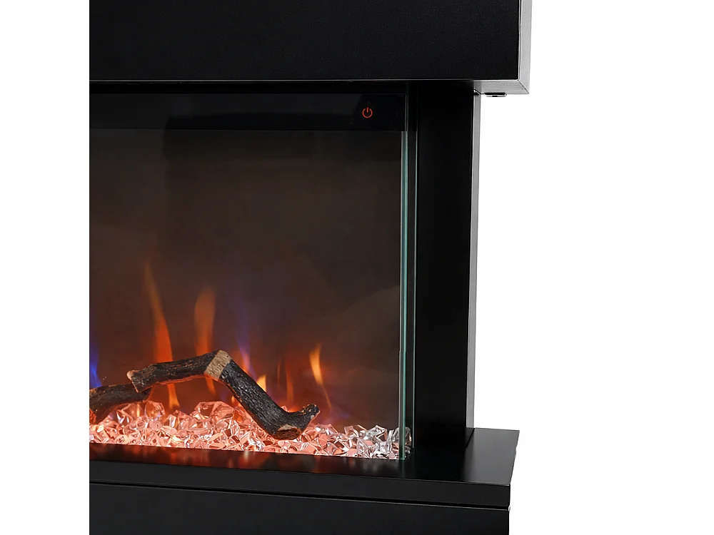 Tempo Style - Camino elettrico ALARO ULTRA+ | Stufa ventilata a parete da incasso a basso consumo, con telecomando, timer, decorazioni (Nero, 152cm)