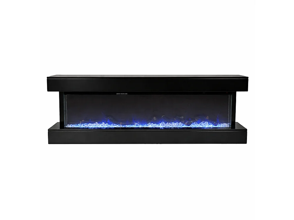 Tempo Style - Camino elettrico ALARO ULTRA+ | Stufa ventilata a parete da incasso a basso consumo, con telecomando, timer, decorazioni (Nero, 152cm)