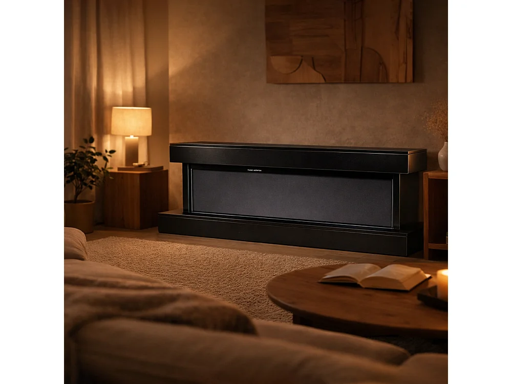 Tempo Style - Camino elettrico ALARO ULTRA+ | Stufa ventilata a parete da incasso a basso consumo, con telecomando, timer, decorazioni (Nero, 152cm)