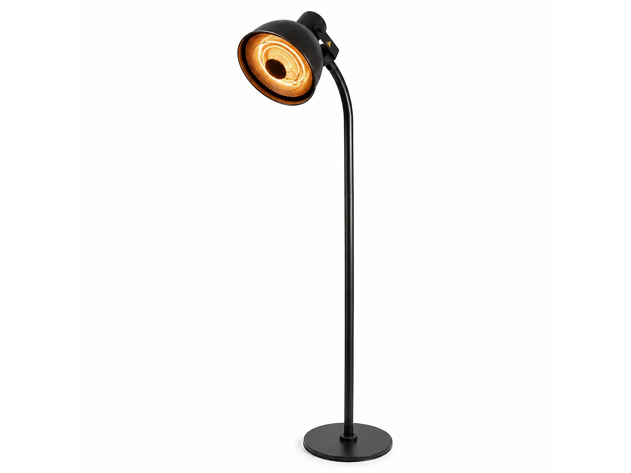 Tempo Style – Elektrischer, schwenkbarer Heizpilz für den Außenbereich „Cosmos“ (3000 W, Schwarz) | Halogenstrahler mit WLAN, Fernbedienung und Schutzhülle, IPX4 |