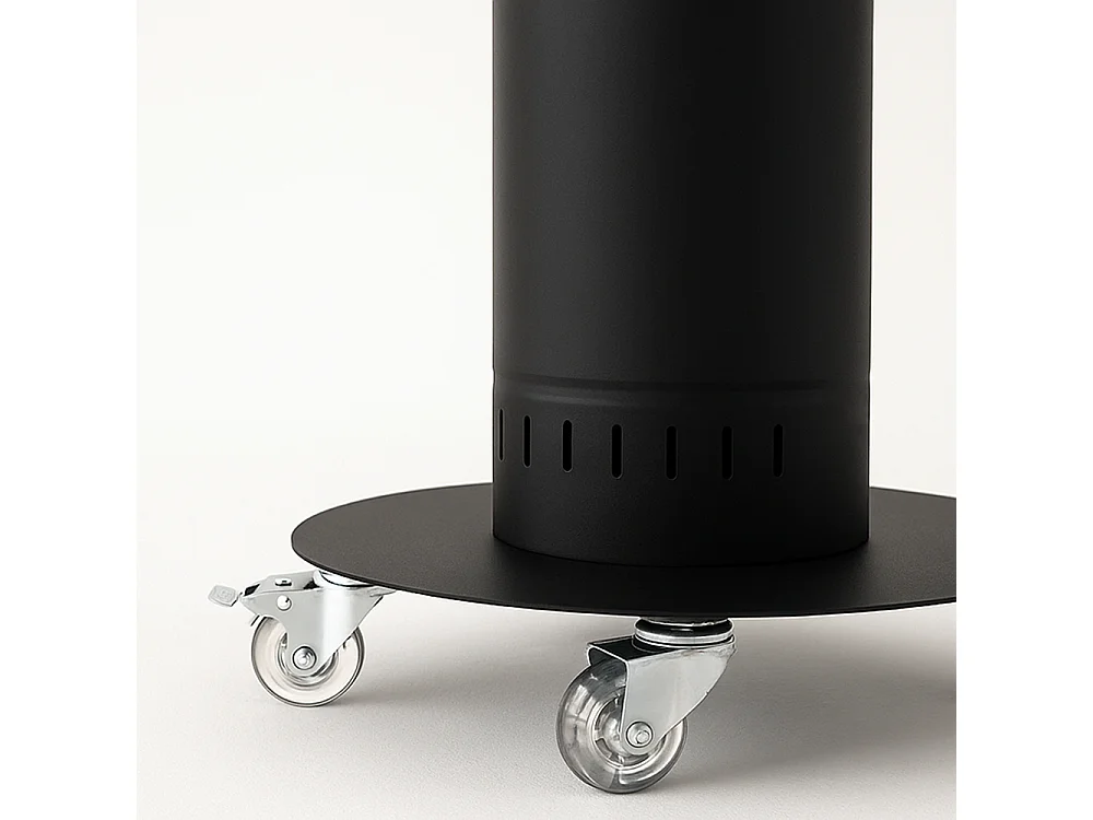 Tempo Style - Stufa a Pellet da Esterno Lumea | Riscaldamento fino a 6 ore Potenza Regolabile 4,6-7 kW | Include Ruote, Guanti, Spazzola e Powerbank