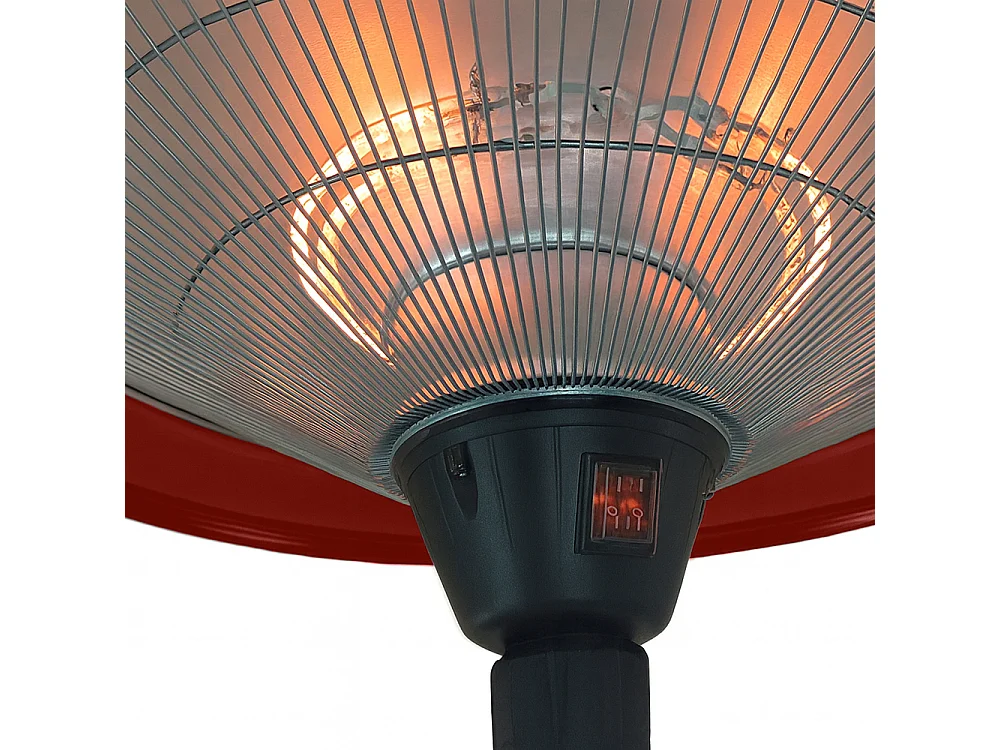 Tempo Style - Stufa Elettrica SATURNO | Fungo Riscaldante ad Infrarossi (3000W) dal Design Elegante | Ideale per Esterno/Interno (Bordeaux)