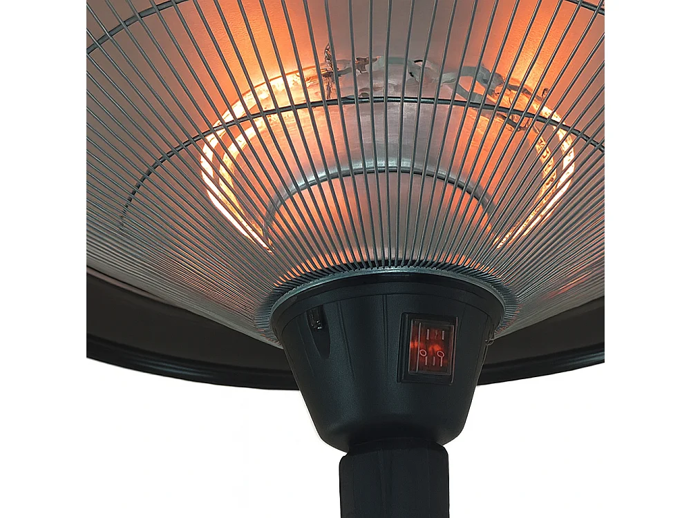 Tempo Style - Stufa Elettrica SATURNO | Fungo Riscaldante ad Infrarossi (3000W) dal Design Elegante | Ideale per Esterno/Interno (Nero)