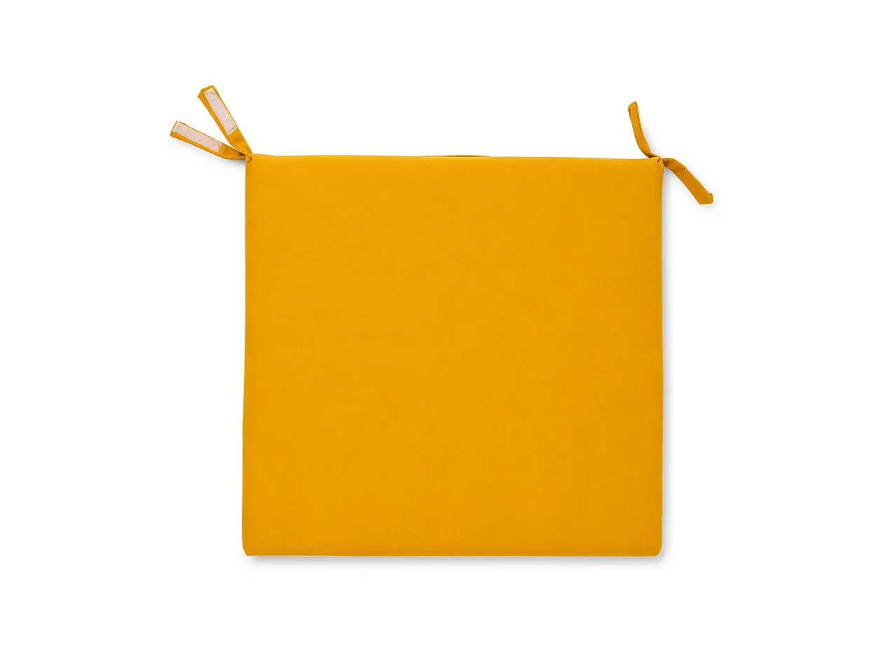 Tempo Style - Cuscino seduta per sedia 45x47cm con velcro in poliestere – Giallo Ocra