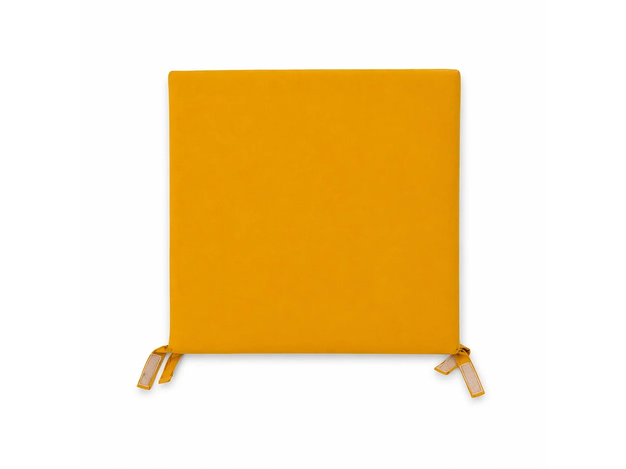 Tempo Style - Cuscino seduta per sedia 45x47cm con velcro in poliestere – Giallo Ocra