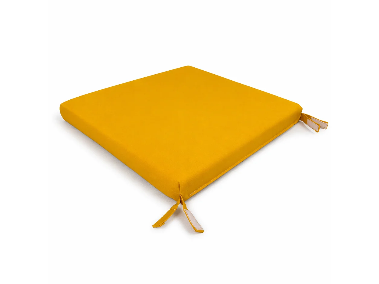 Tempo Style - Cuscino seduta per sedia 45x47cm con velcro in poliestere – Giallo Ocra