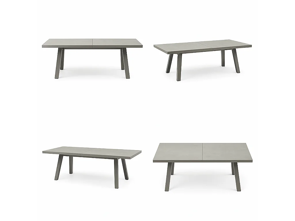 Tempo Style - Tavolo da pranzo allungabile Buda (6/8 posti) Grigio