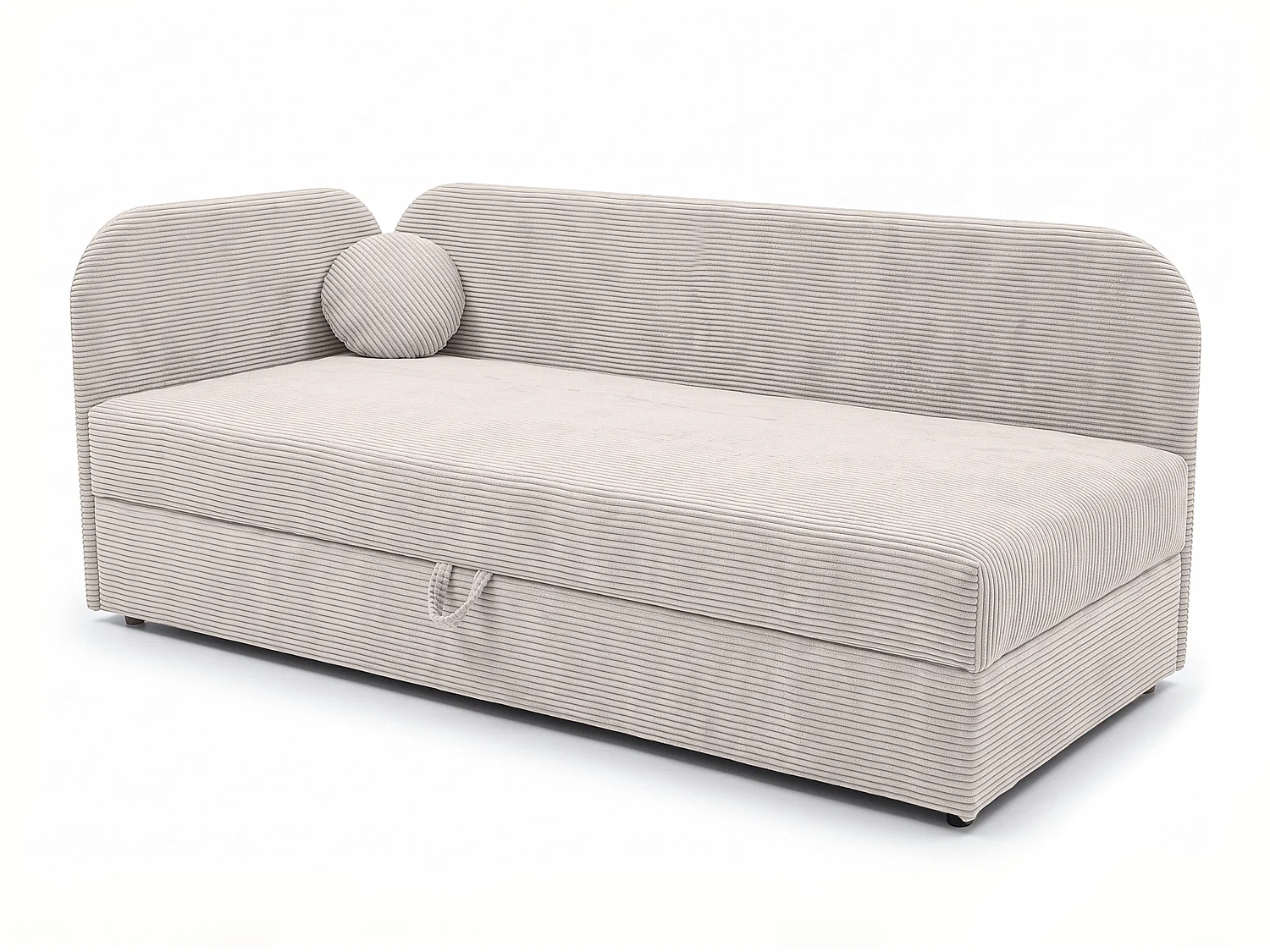 AX LIVING Nilda Bedbank 90x200 cm met opbergruimte – gestoffeerd eenpersoonsbed en tienerbed in crème