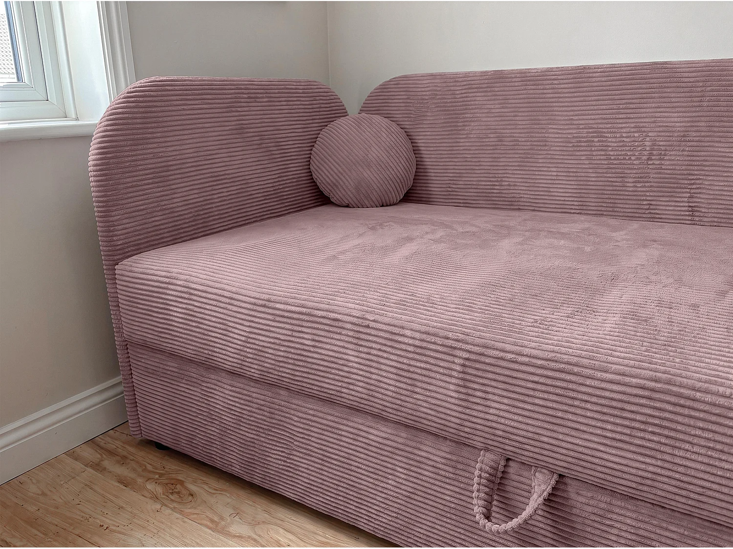 AX LIVING Nilda Tagesbett 90x200 cm mit Bettkasten – gepolstertes Einzelbett & Jugendbett in Rosa