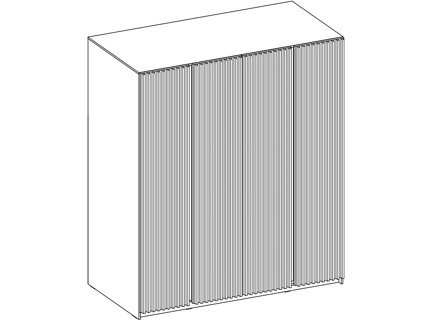 AX LIVING Nehir Kleiderschrank 200 cm Korpus Eiche Evoke, Front Schwarz/Eiche Evoke, 4 Lamellentüren