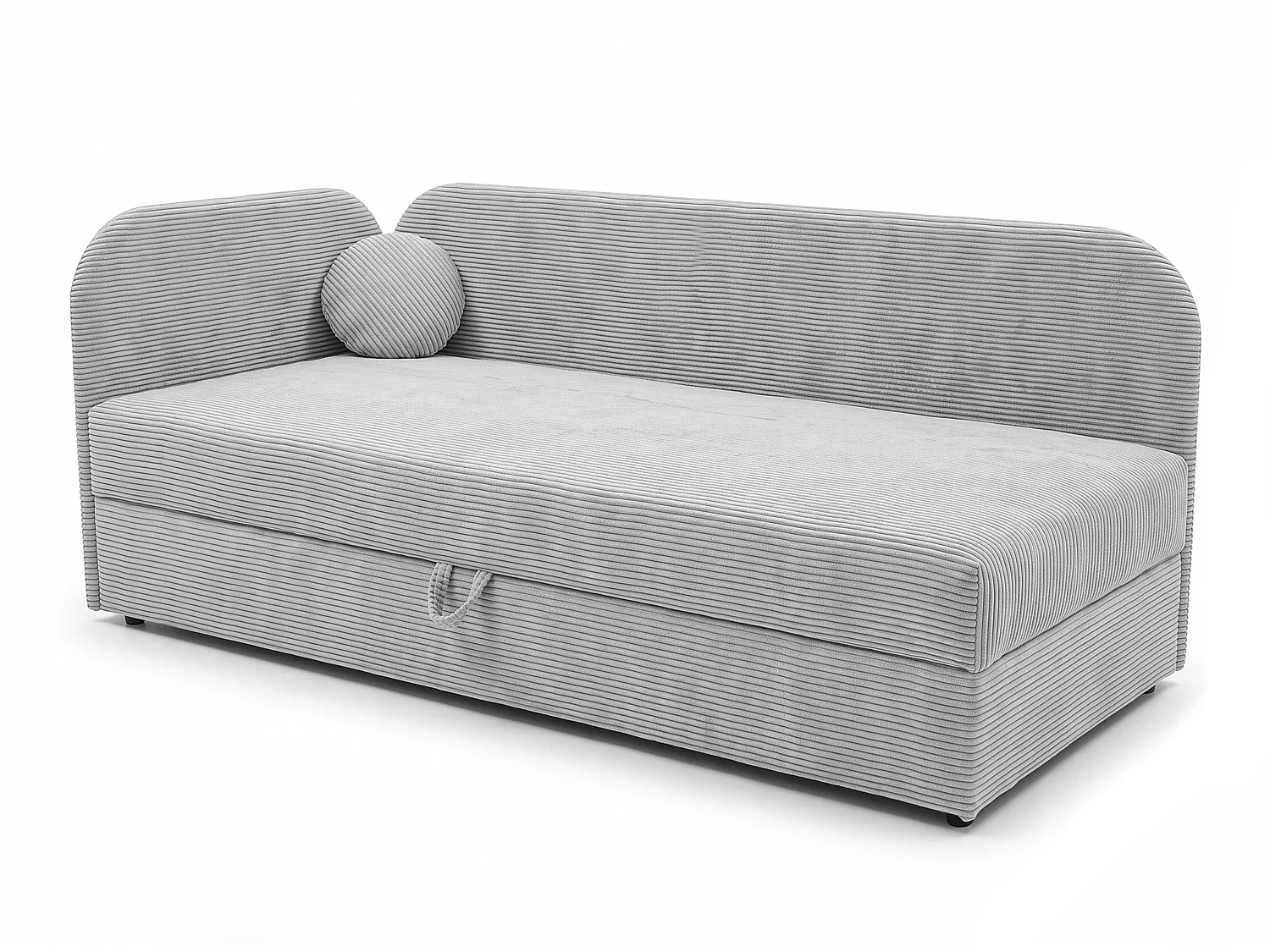 AX LIVING Nilda Bedbank 90x200 cm met opbergruimte – gestoffeerd eenpersoonsbed en tienerbed in lichtgrijs