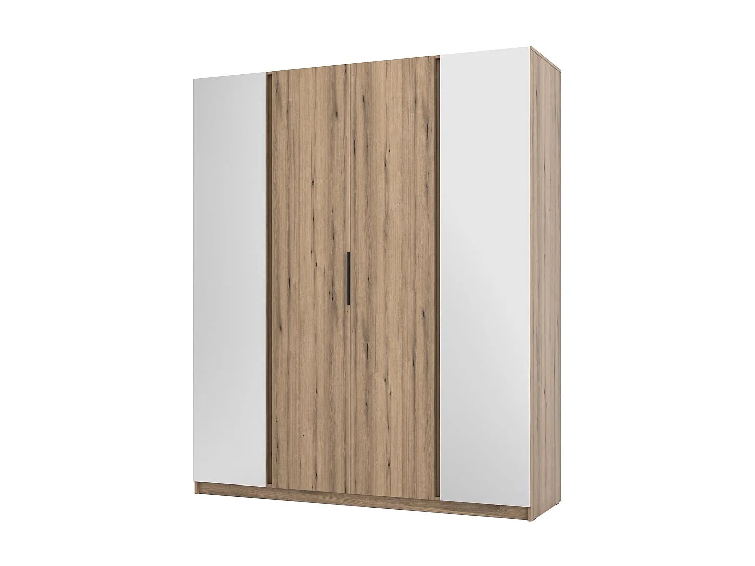 AX LIVING Nehir Kleiderschrank 200 cm Eiche Evoke, 2 Spiegel außen