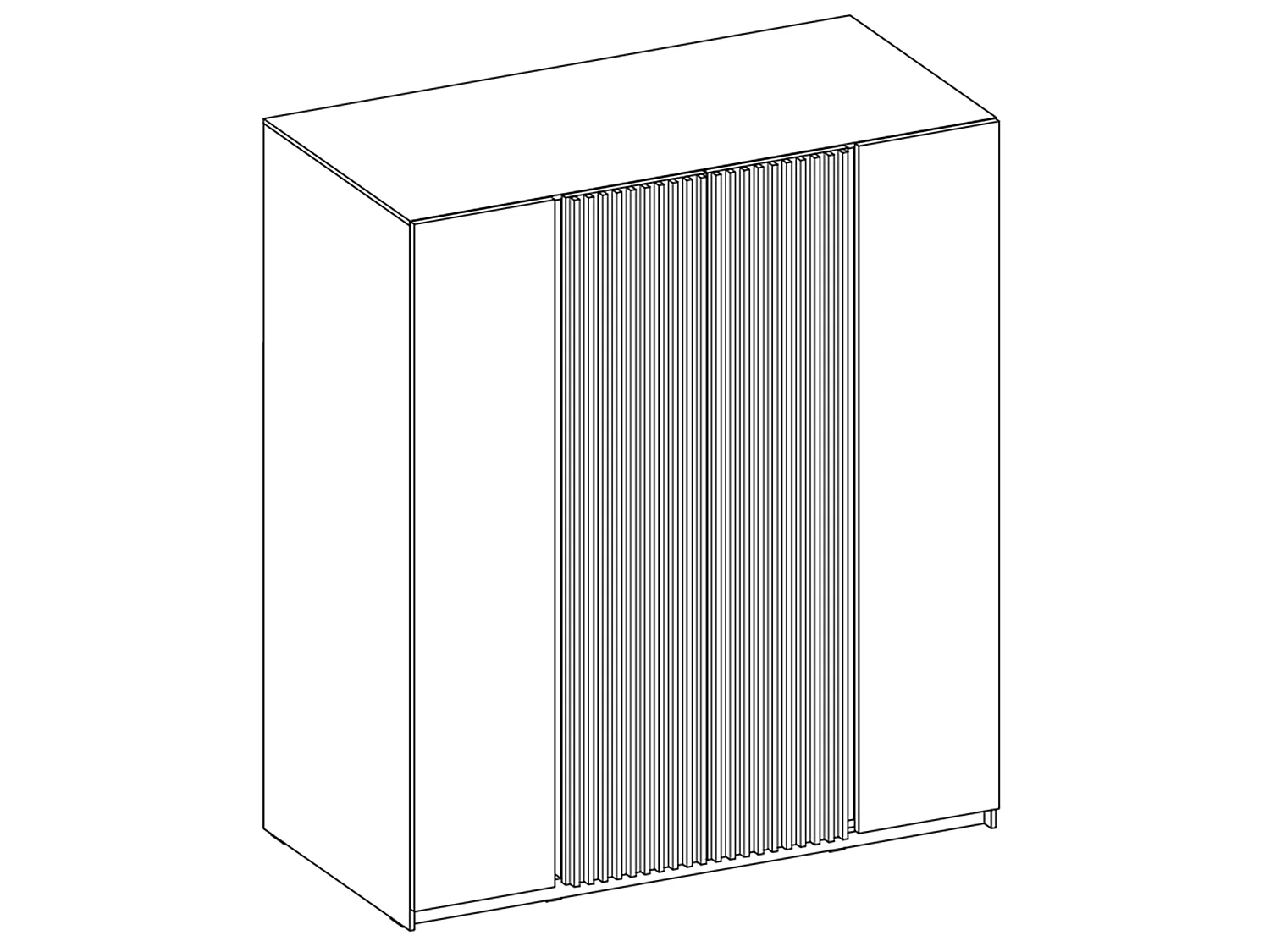 AX LIVING Nehir Kleiderschrank 200 cm Korpus Schwarz, Front Eiche Evoke/Schwarz, 2 Lamellentüren mittig