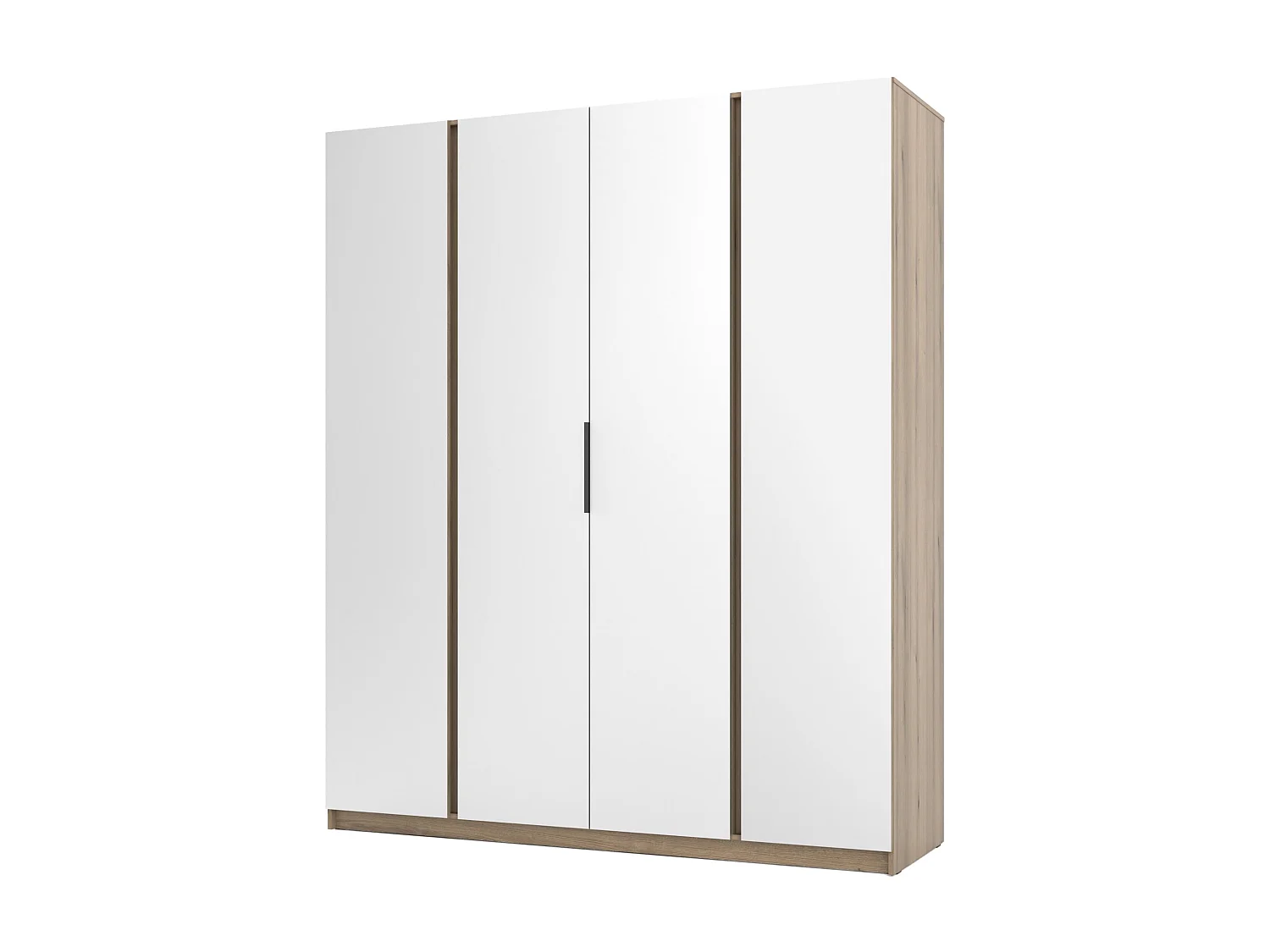 AX LIVING Armoire Nehir 200 cm chêne Evoke/noir, 4 miroirs