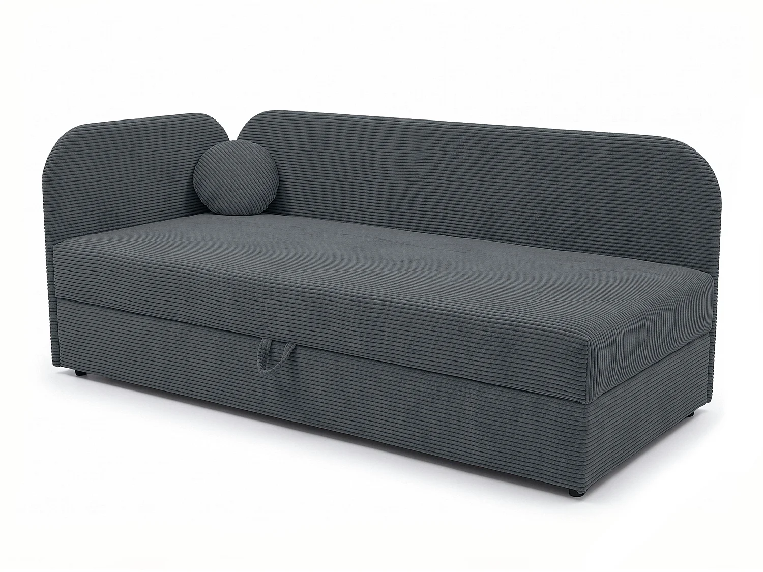AX LIVING Nilda Bedbank 90x200 cm met opbergruimte – gestoffeerd eenpersoonsbed en tienerbed in donkergrijs