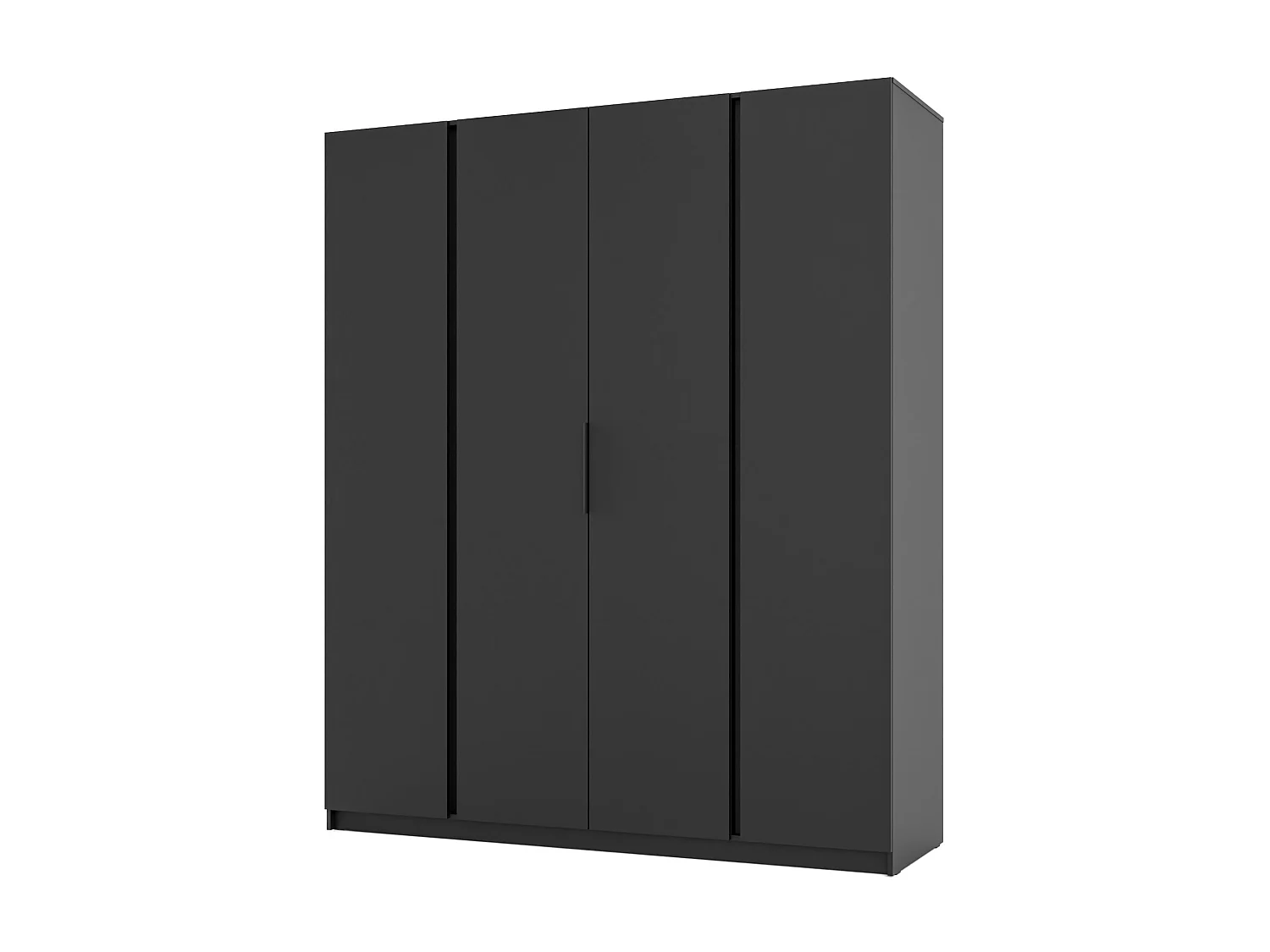 AX LIVING Armoire Nehir 200 cm noir, 4 portes
