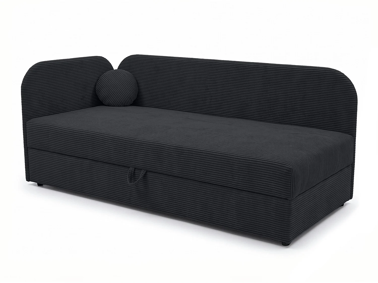 AX LIVING Nilda Tagesbett 90x200 cm mit Bettkasten – gepolstertes Einzelbett & Jugendbett in Schwarz