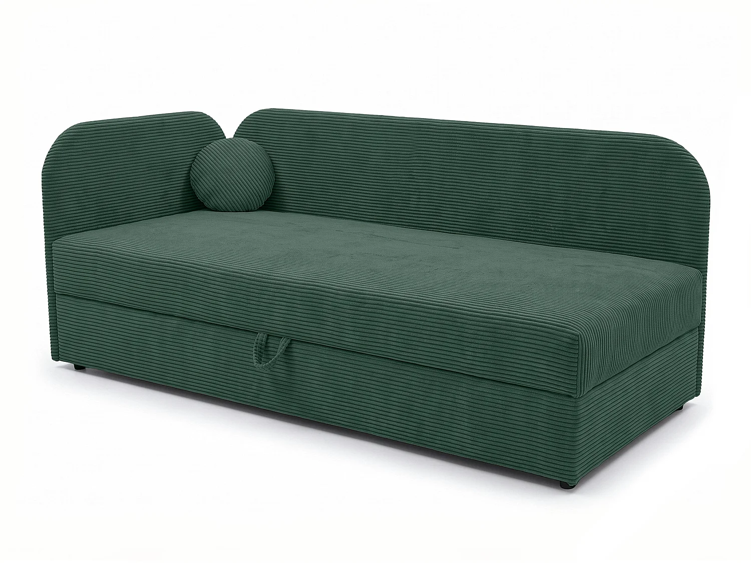 AX LIVING Nilda Tagesbett 90x200 cm mit Bettkasten – gepolstertes Einzelbett & Jugendbett in Dunkelgrün