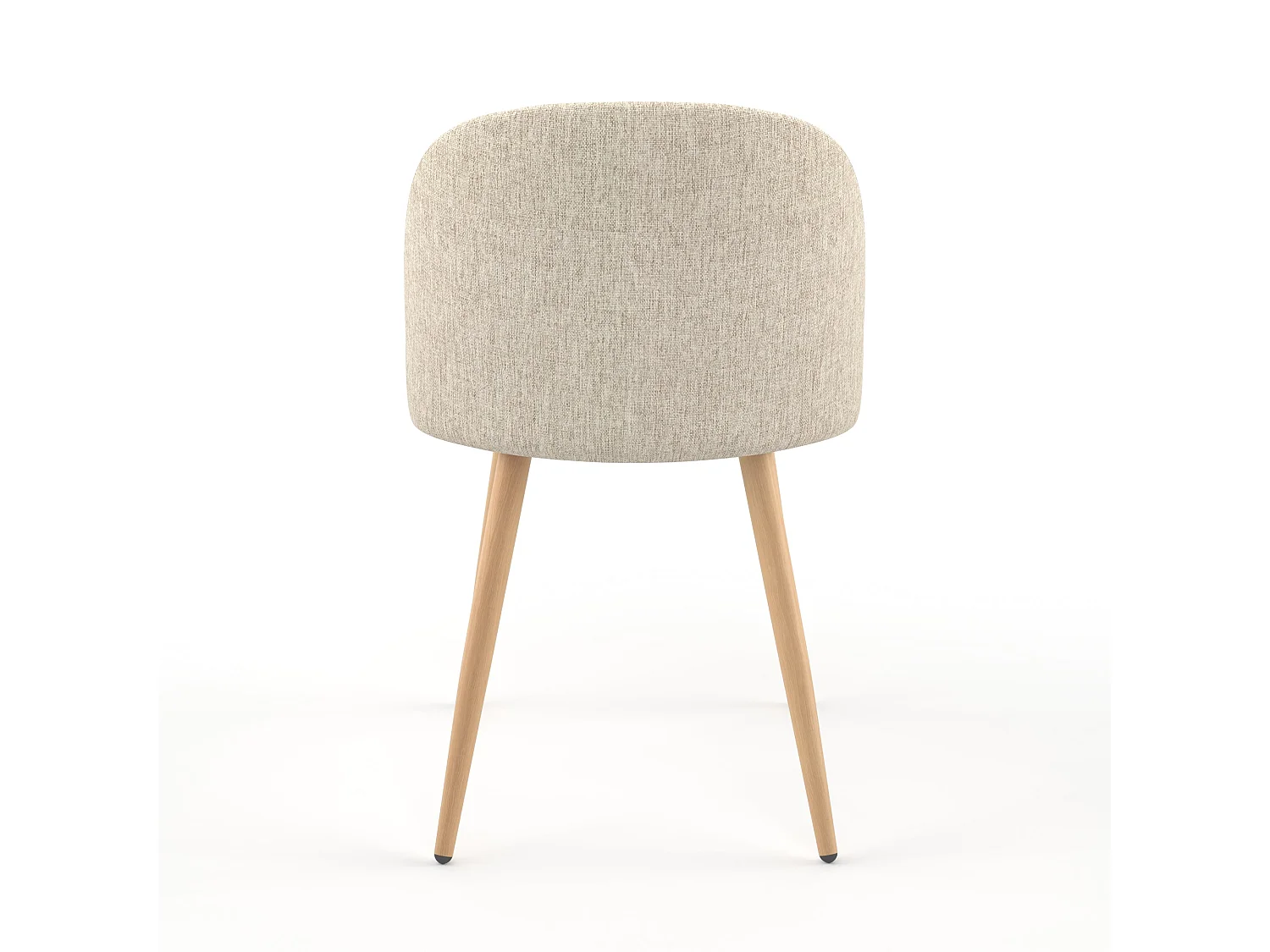 Set di 2 sedie in tessuto greige e gambe in metallo effetto legno - Cozy