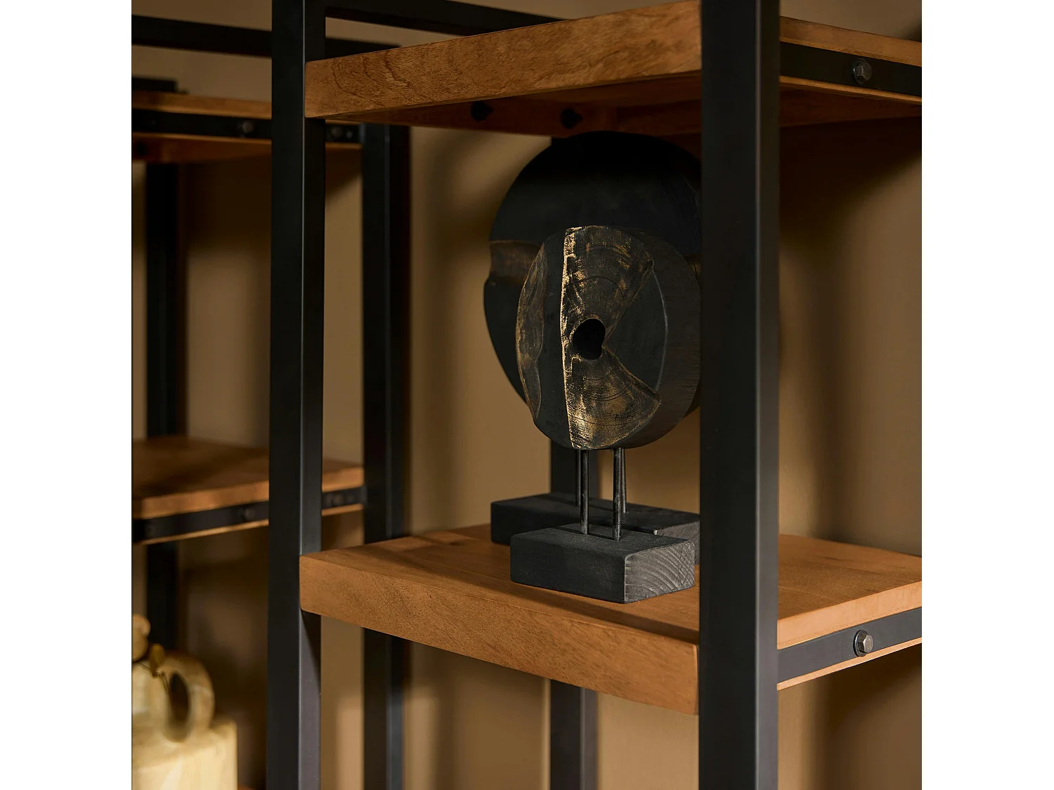 Colonne salon bois métal 1 porte MILORA