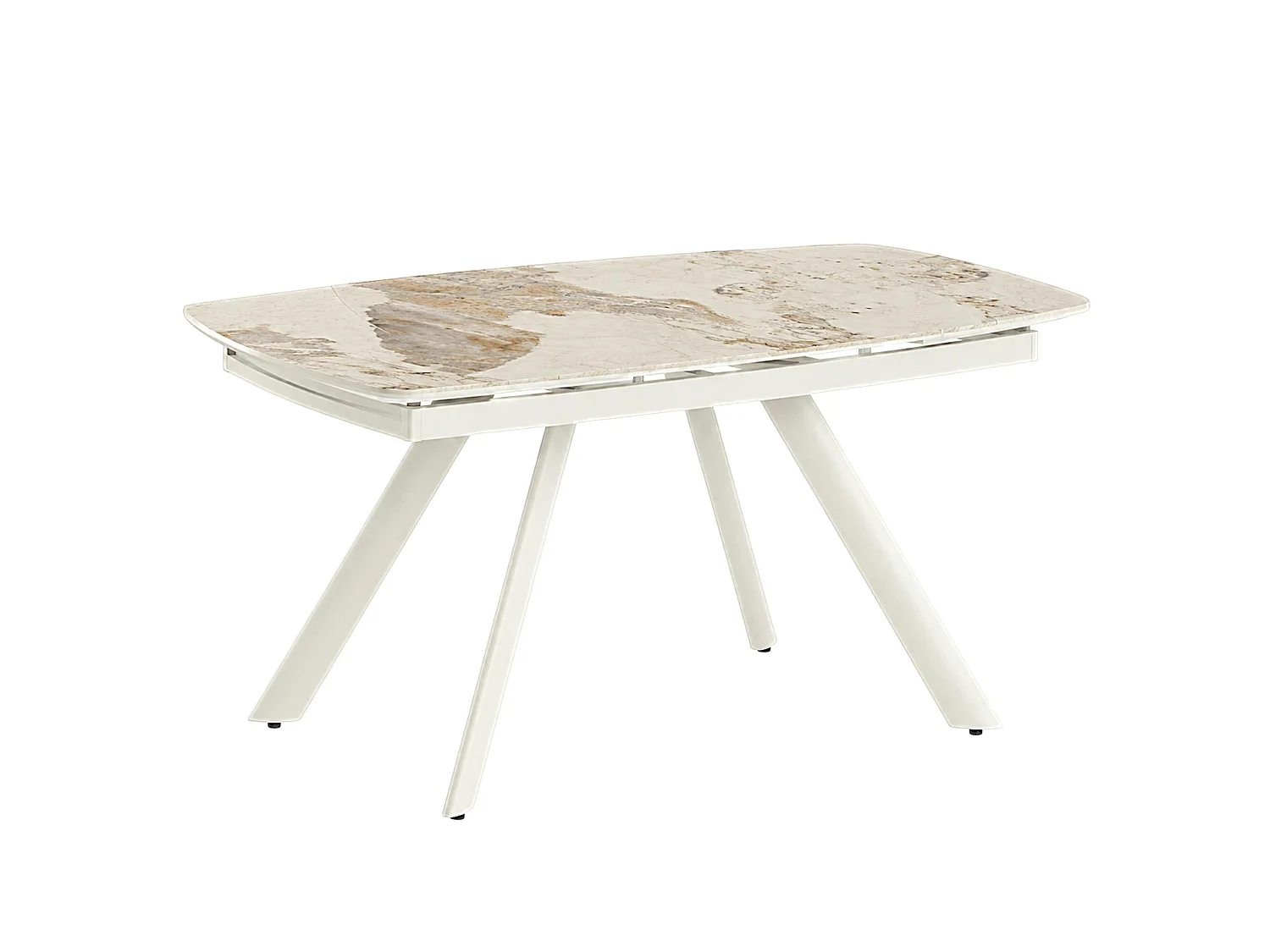 Table céramique extensible fini marbre contrasté 140-210 cm LORA