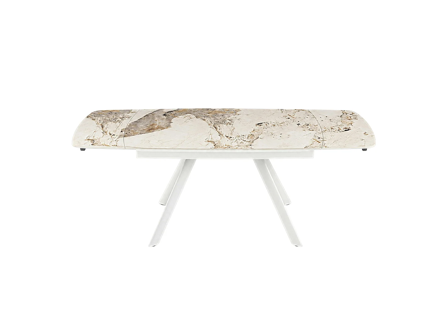 Table céramique extensible fini marbre contrasté 140-210 cm LORA