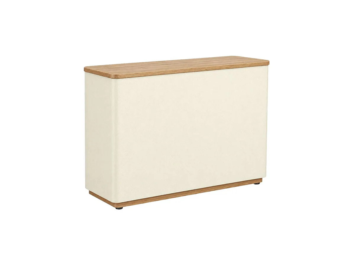 Meuble bar en bois d'acacia et bois effet béton Dalva