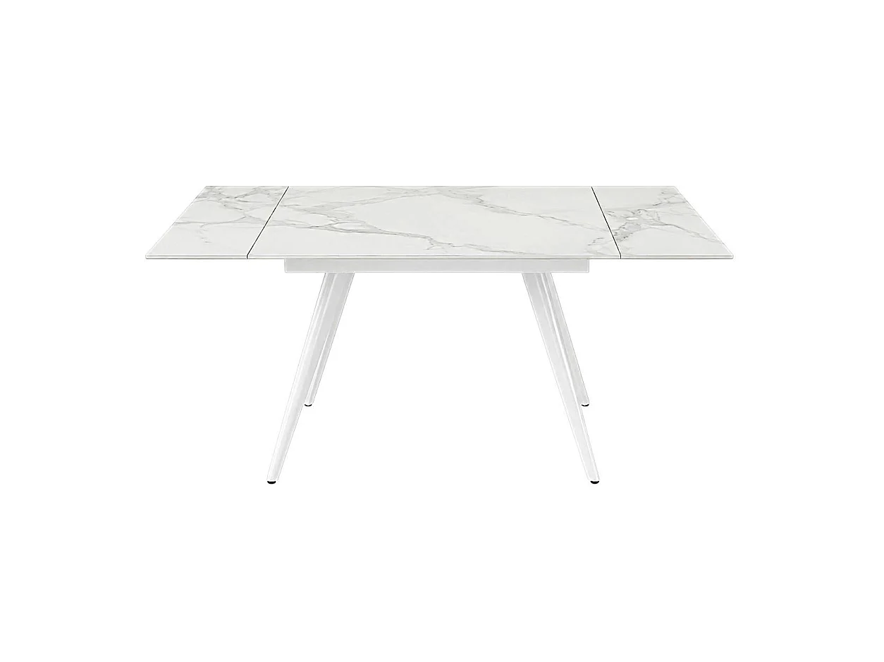 Table extensible céramique blanche marbrée 120-180 cm LORA