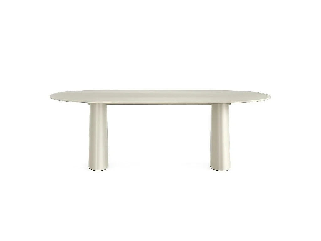 Table à manger design en verre taupe 220 cm ALBA