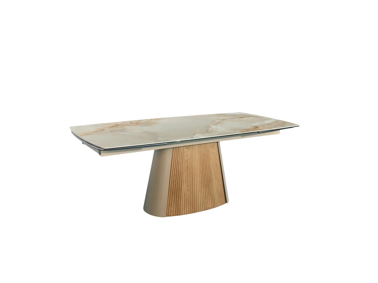 Table extensible céramique effet marbre beige 200-300 cm LOMBARDIE