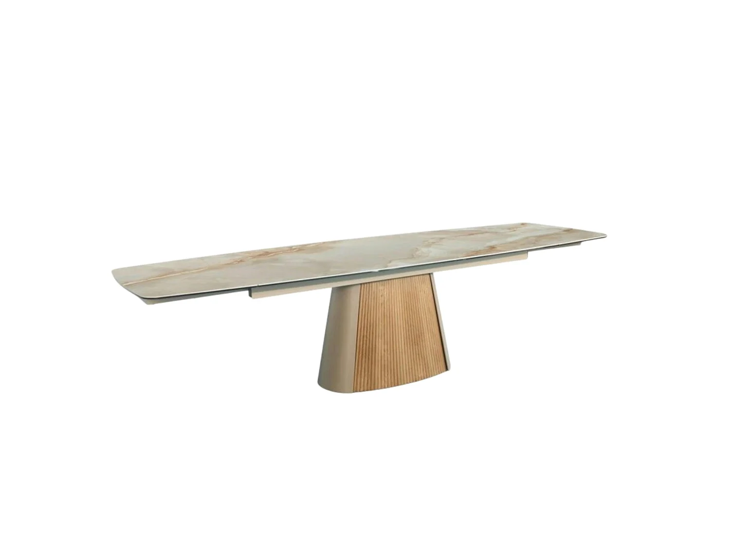 Table extensible céramique effet marbre beige 200-300 cm LOMBARDIE
