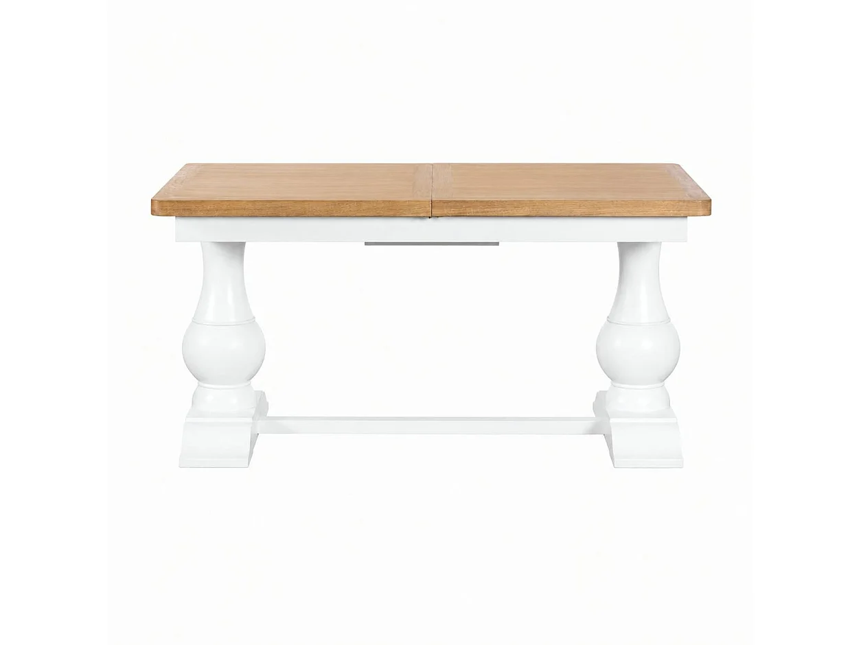 Table à manger extensible blanche style bord de mer 160-200 cm VELIA