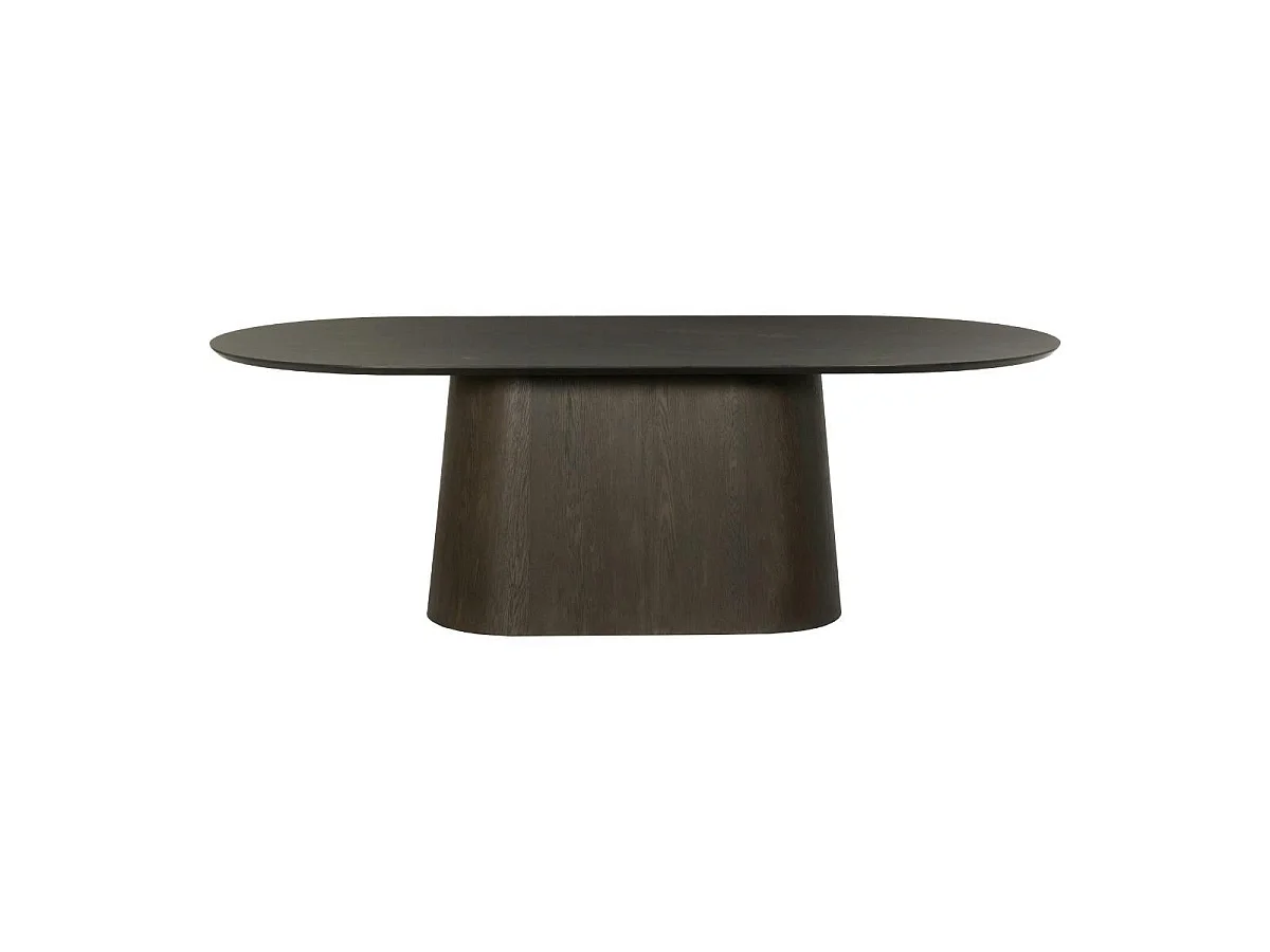 Table à manger design ovale en chêne brun 200 cm LOREN