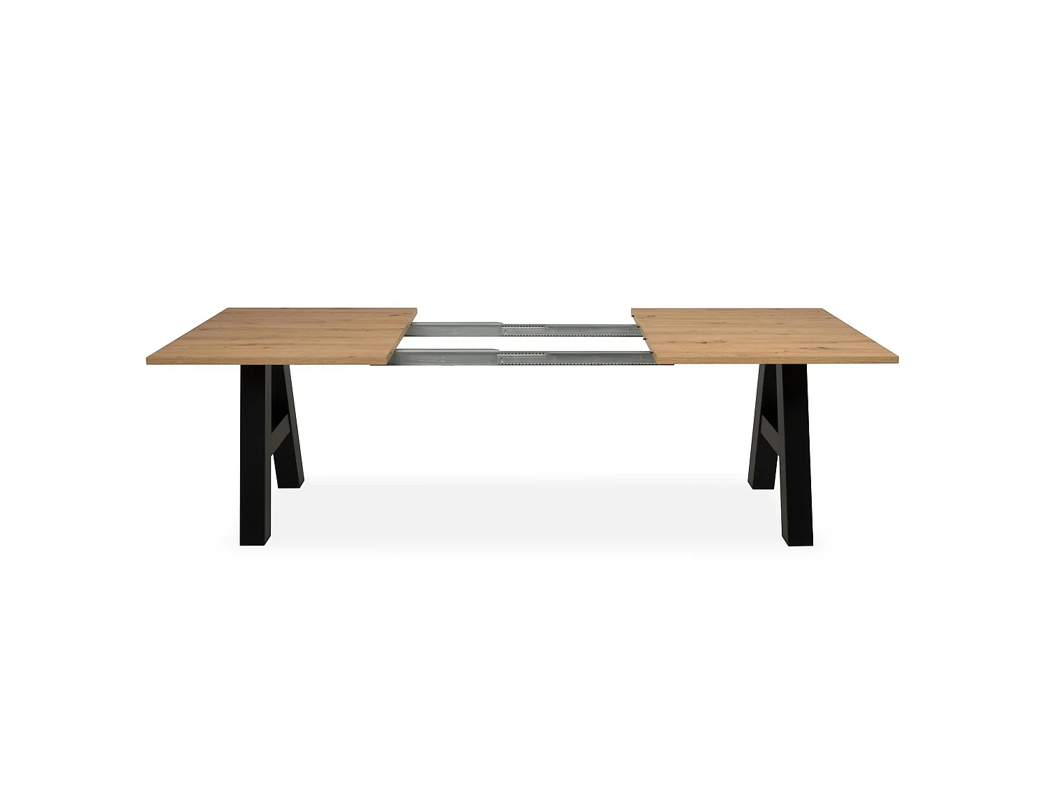 Table extensible effet bois pieds tréteaux 157-234 cm ALVA