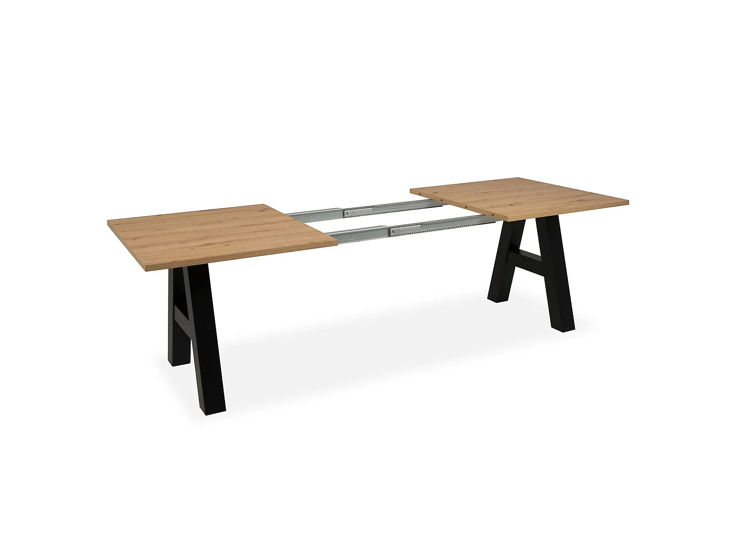 Table extensible effet bois pieds tréteaux 157-234 cm ALVA