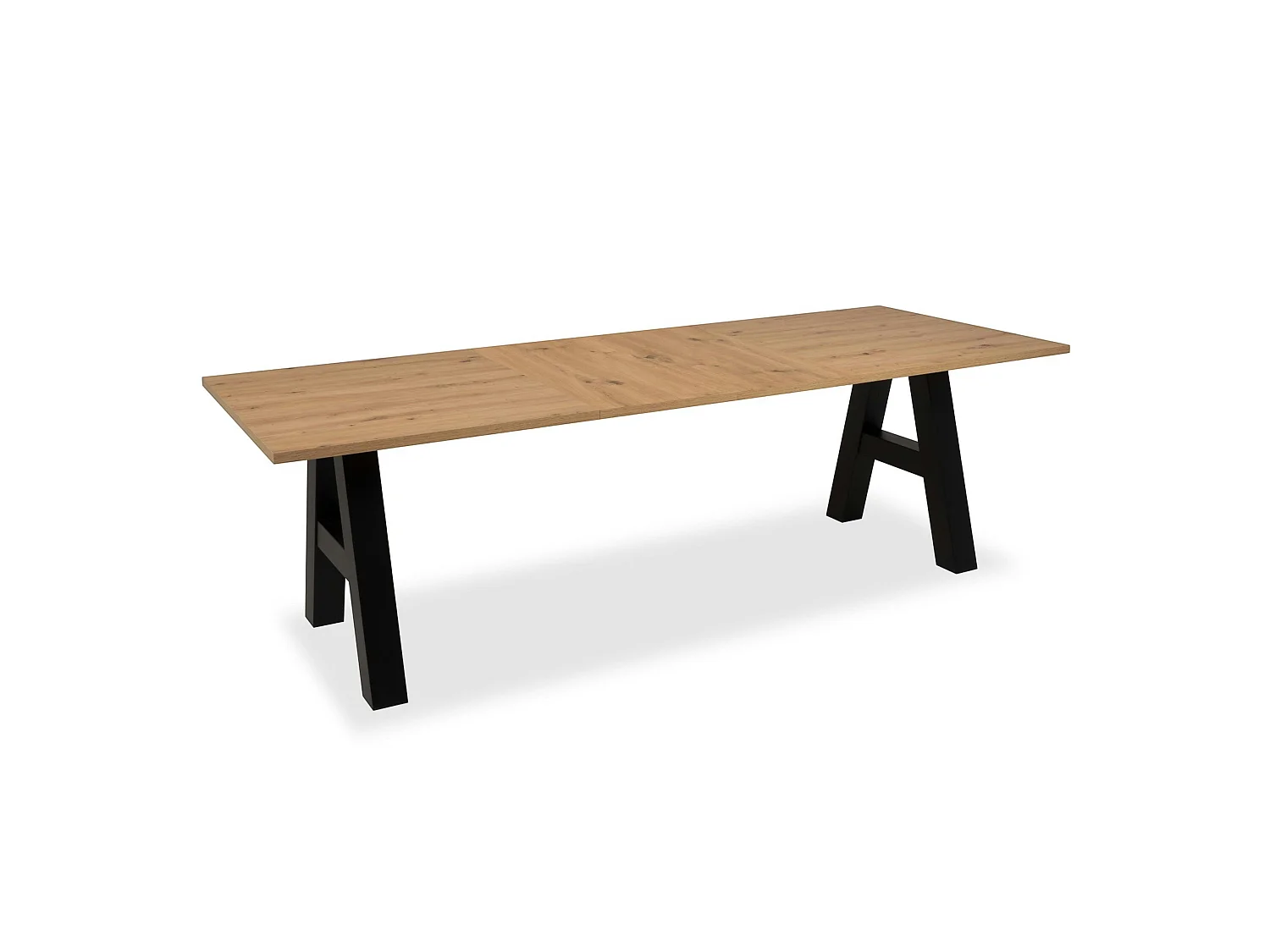 Table extensible effet bois pieds tréteaux 157-234 cm ALVA
