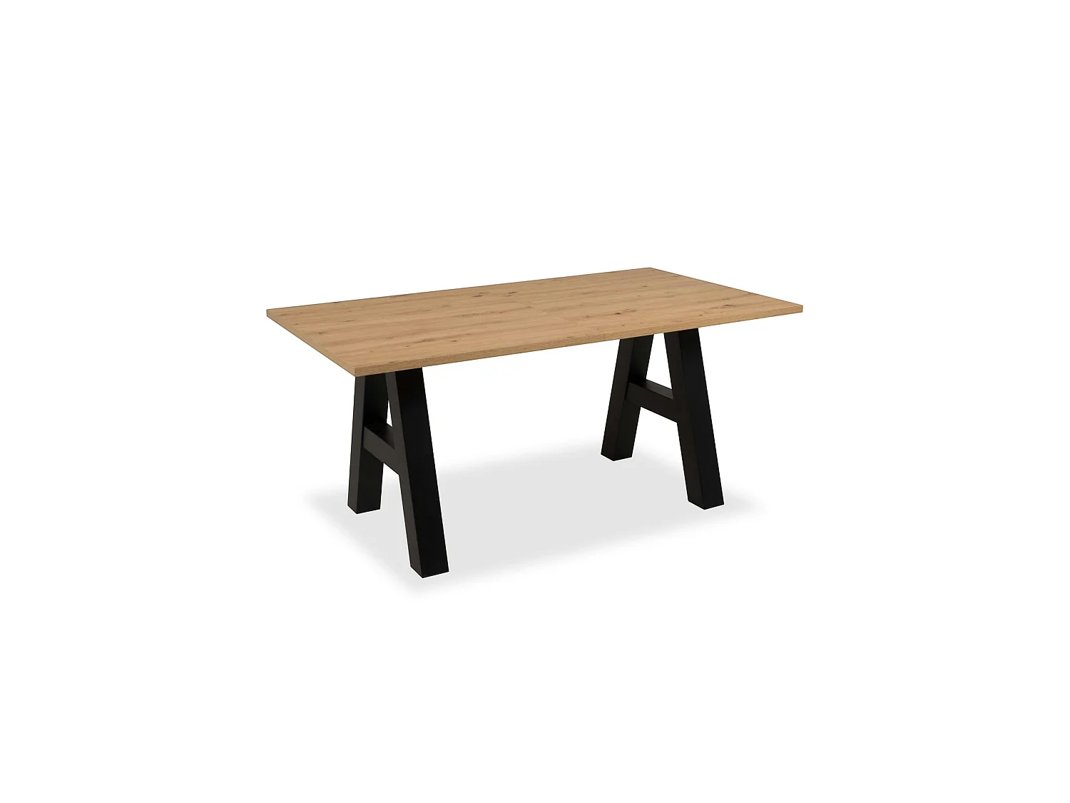 Table extensible effet bois pieds tréteaux 157-234 cm ALVA