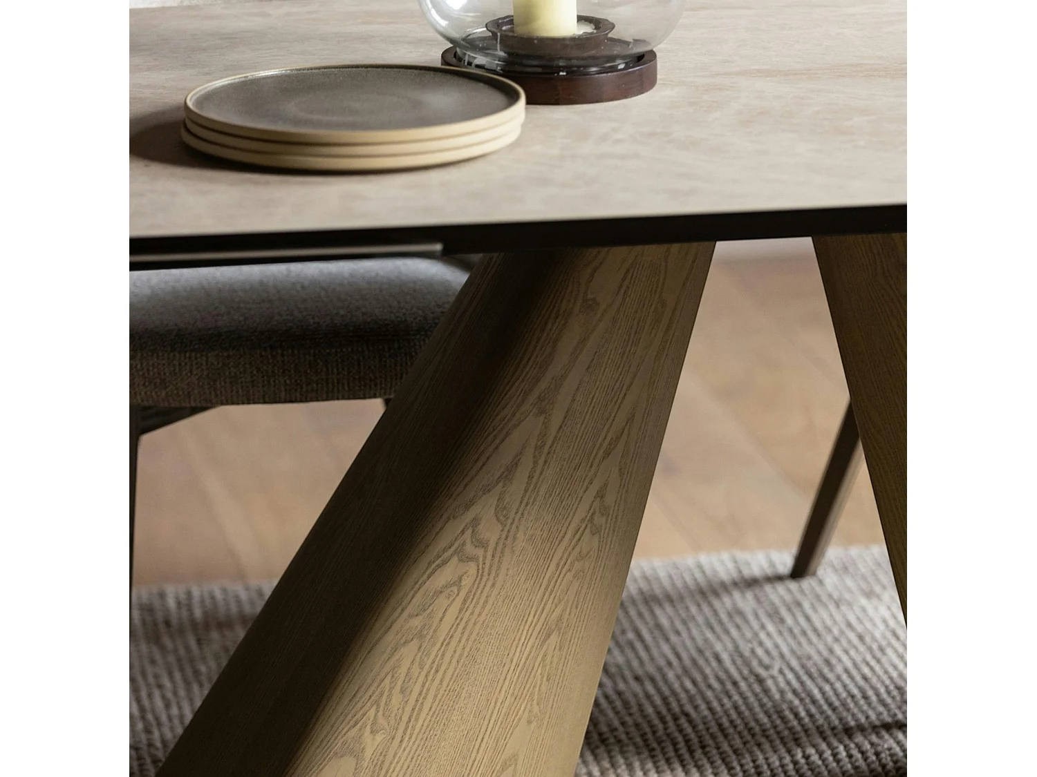 Table à manger extensible céramique & pieds design 180-260 cm CALA