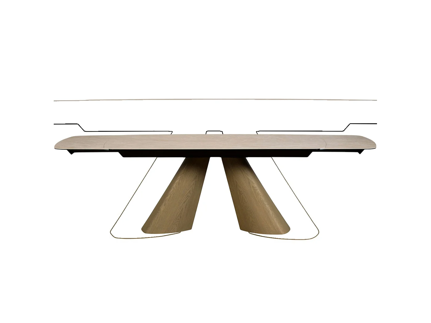 Table à manger extensible céramique & pieds design 180-260 cm CALA