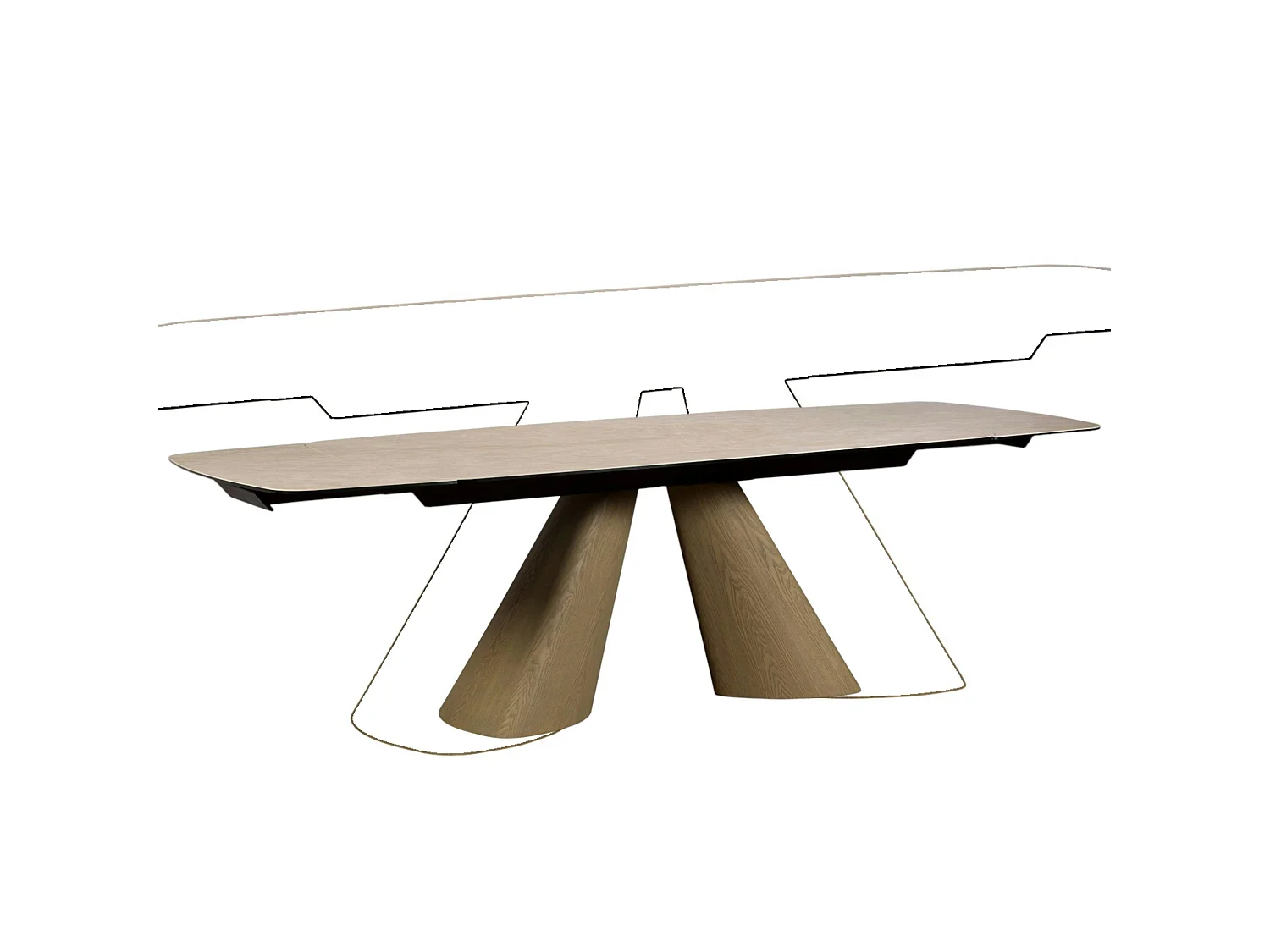 Table à manger extensible céramique & pieds design 180-260 cm CALA