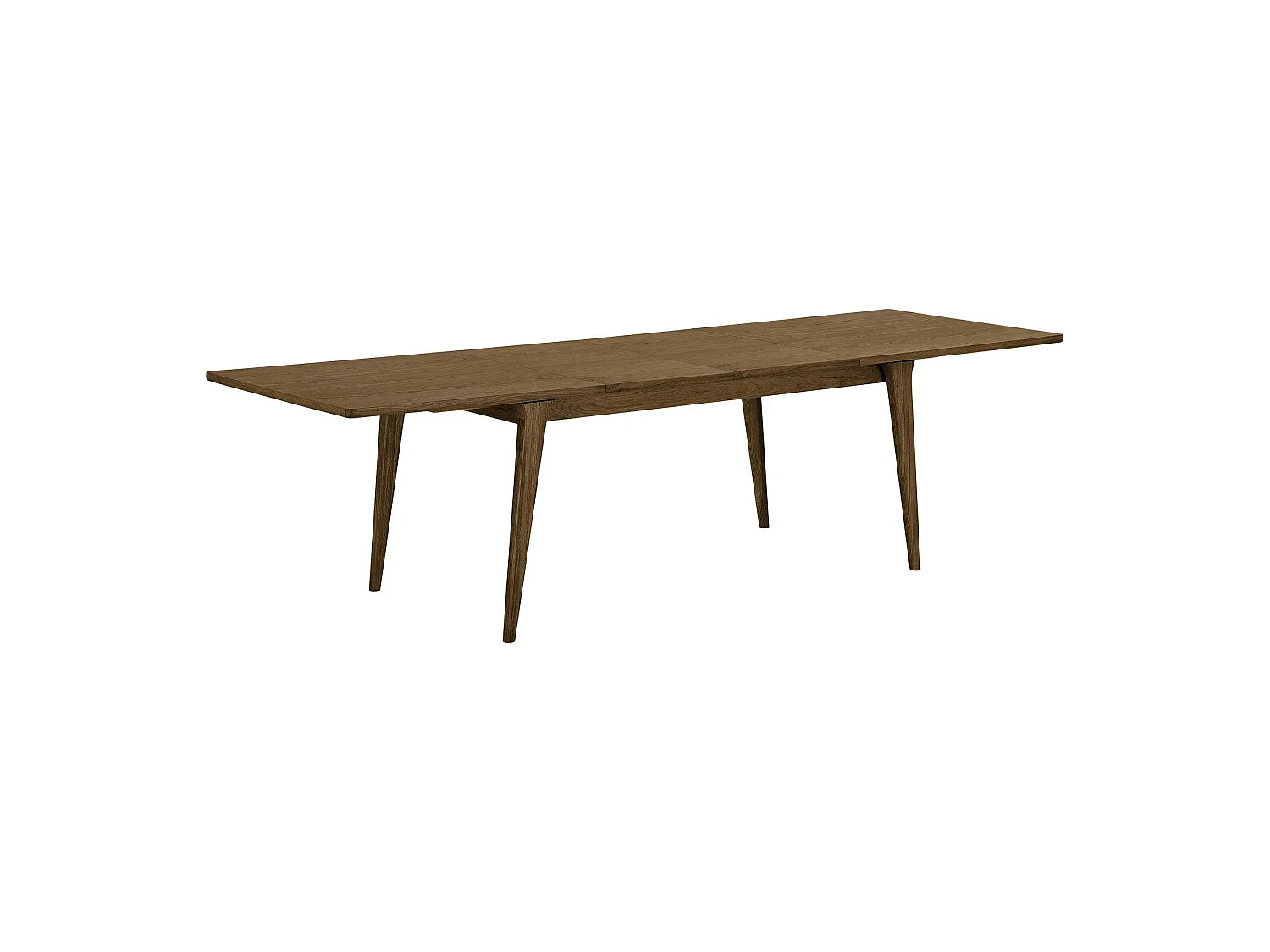 Table repas extensible en bois plaqué chêne fumé, 240/290/340 cm KALKIE
