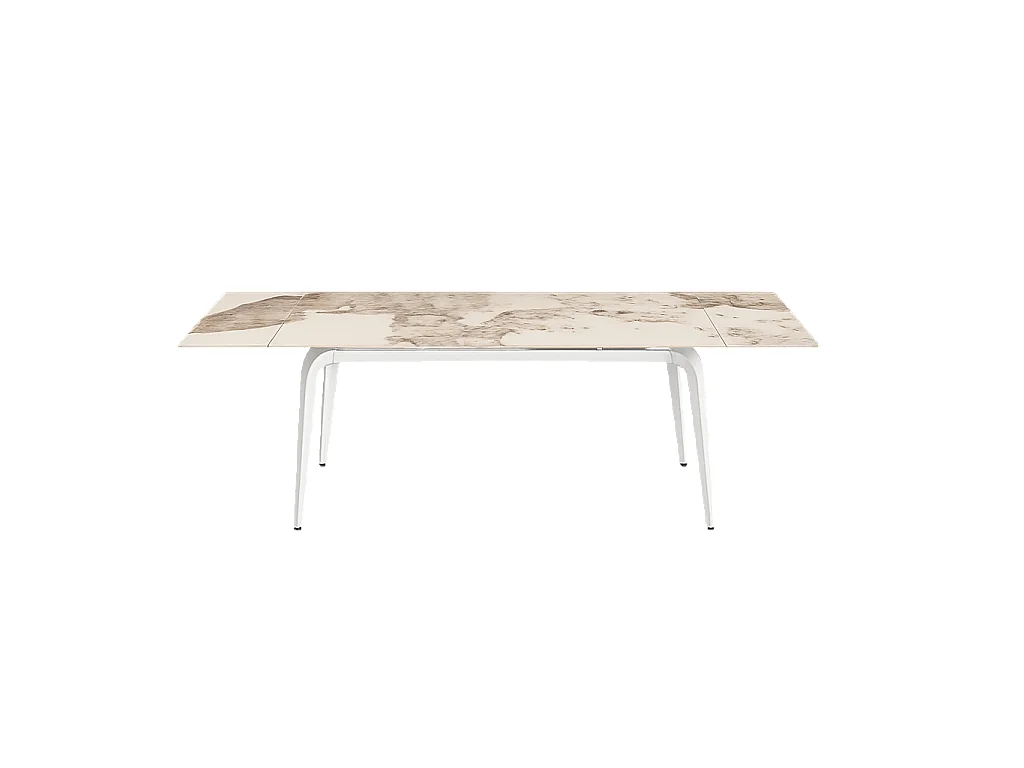 Table extensible céramique effet marbre contrasté 140-220 cm LORA