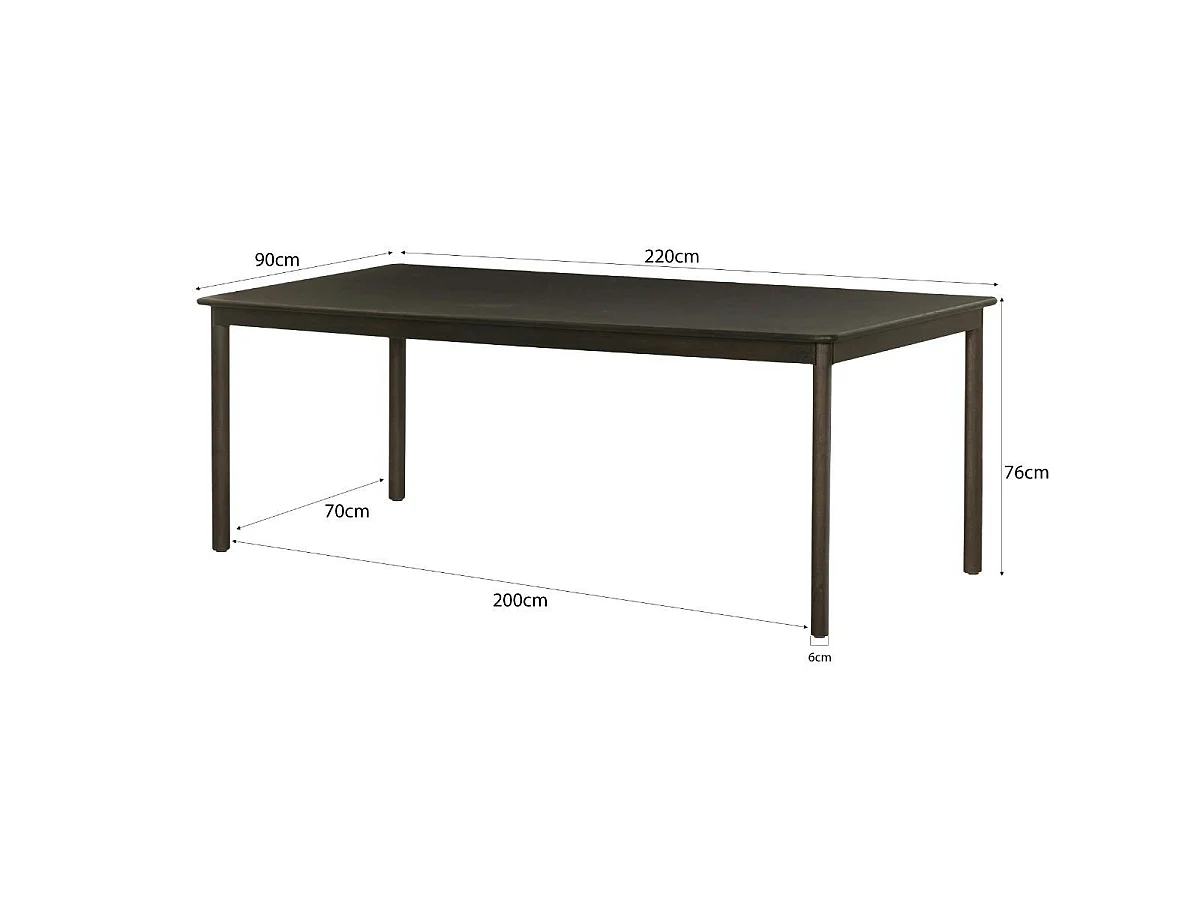 Table à manger moderne en chêne brun 220 cm LOREN