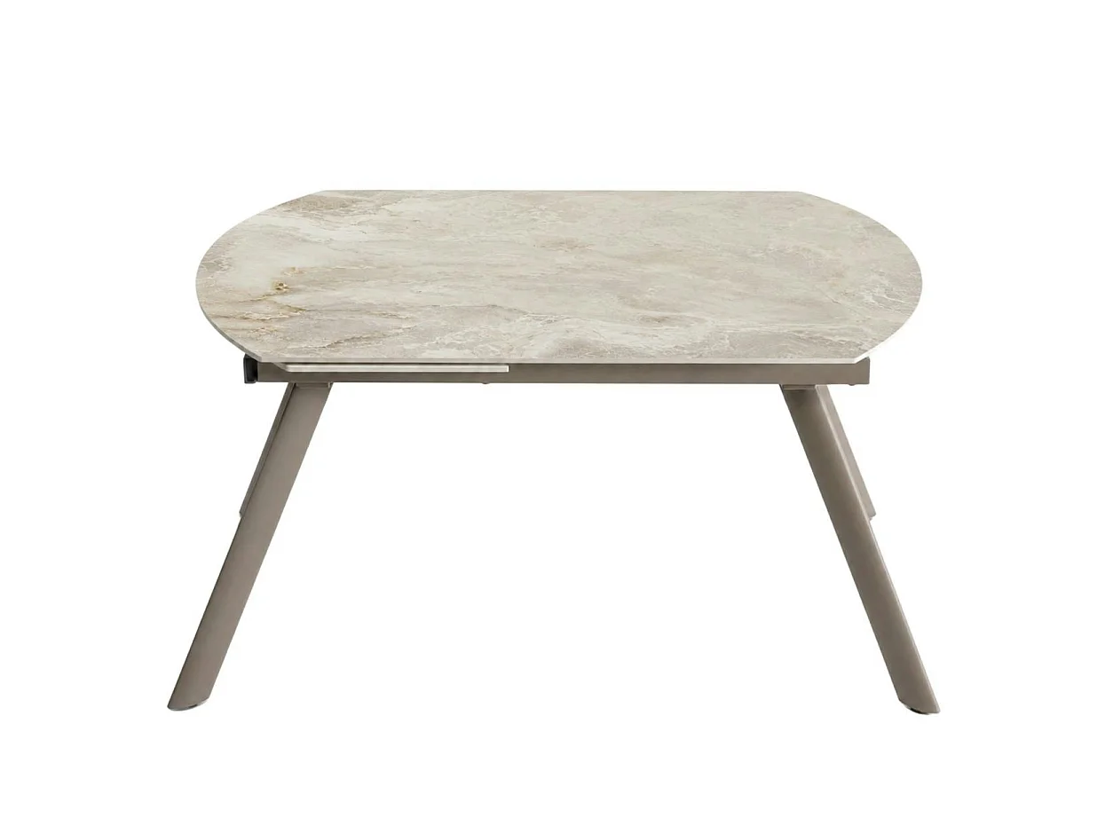 Table céramique effet onyx pieds bronze 140-180 cm LORA